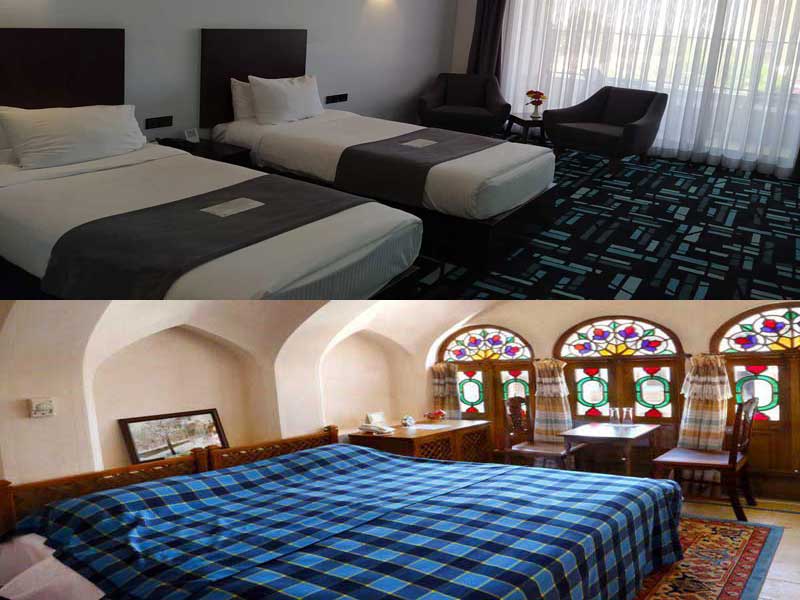 امکانات هتل های سنتی یا مدرن کاشان