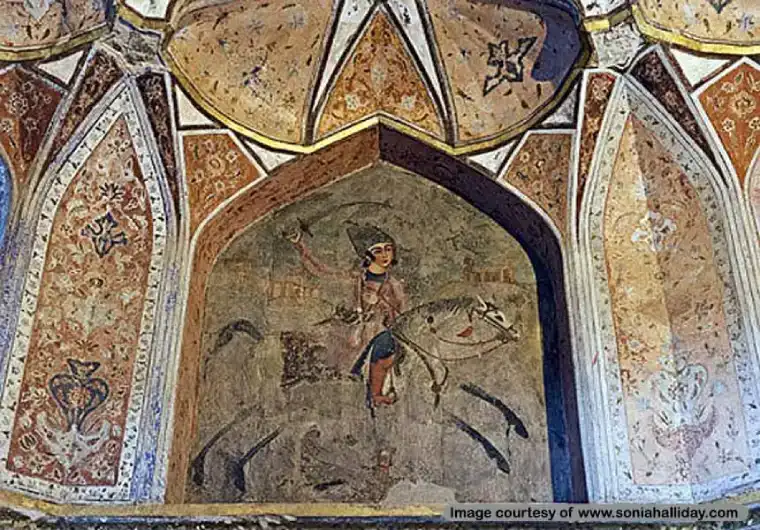 نقاشی سوارکار کاخ هشت بهشت