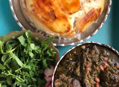 پلو خورشت قورمه سبزی