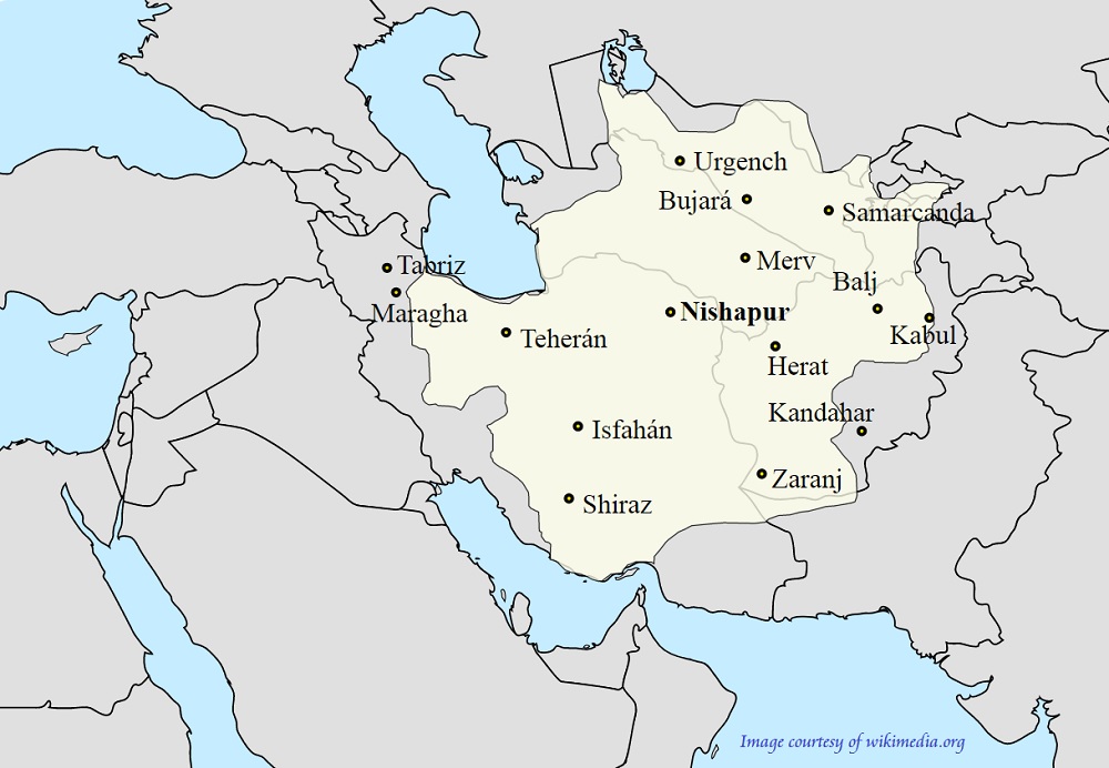 نقشه تاریخ طاهریان، ایران پس از اسلام 