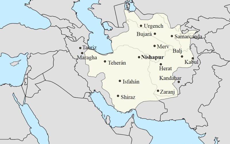 نقشه تاریخ طاهریان، ایران پس از اسلام