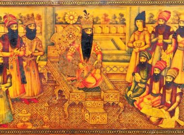 نمونه ای از هنر نقاشی زیر لاکی ایران در دوره قاجار