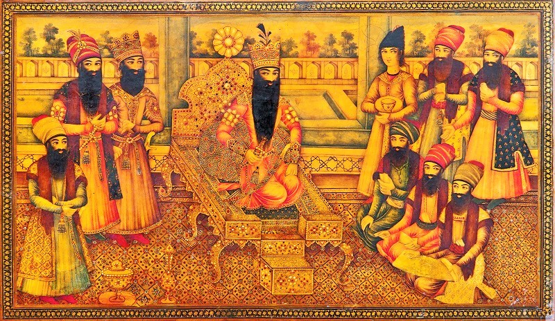 نمونه ای از هنر نقاشی زیر لاکی ایران در دوره قاجار
