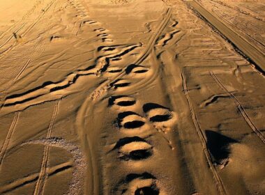 نمای هوایی قنات کاریز حفر شده