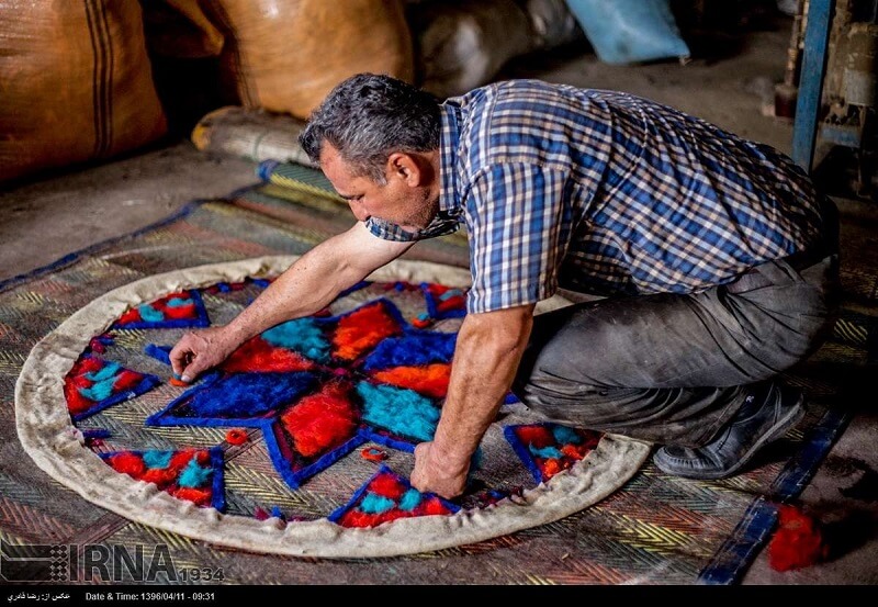 نمدمالی از صنایع دستی ایران