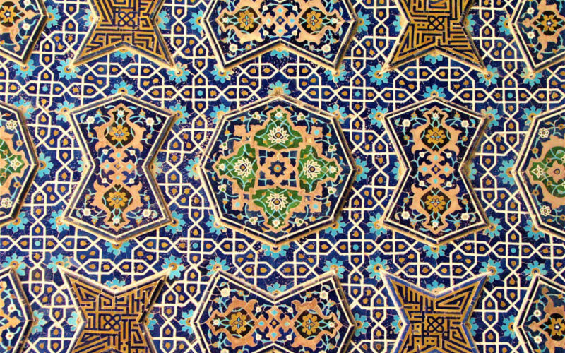 کاشی کاری ایرانی نفیس در مسجد جامع اصفهان
