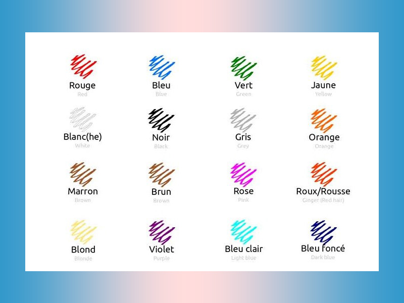 رنگ ها در زبان فرانسوی