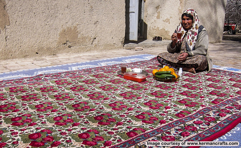 قالی گل سرخ جیرفت