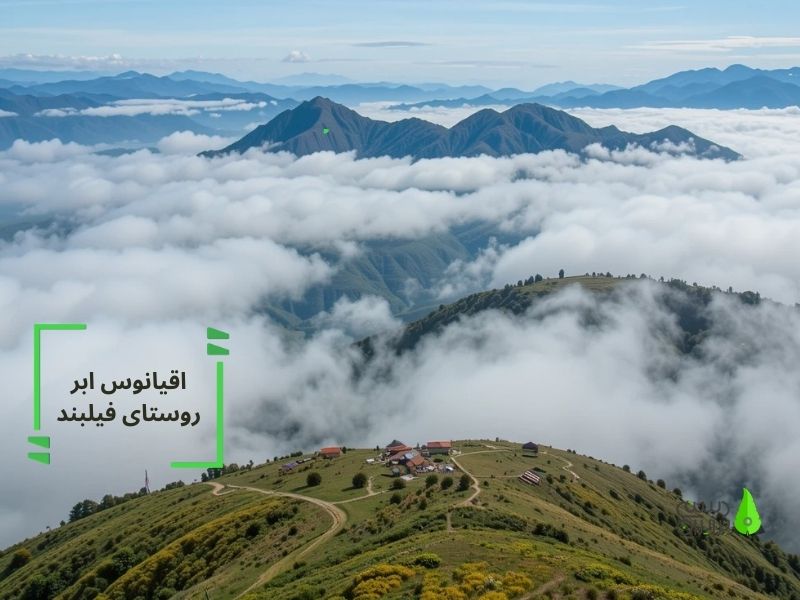 اقیانوس ابرها بر فراز روستای فیلبند مازندران
