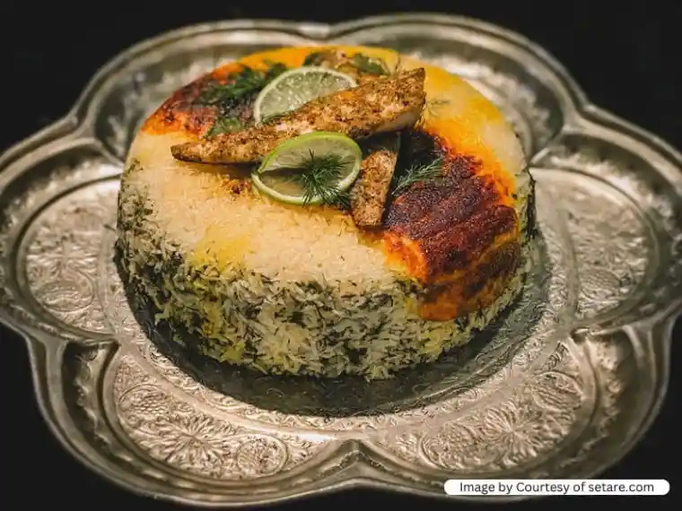 سبزی پلو با ماهی کته