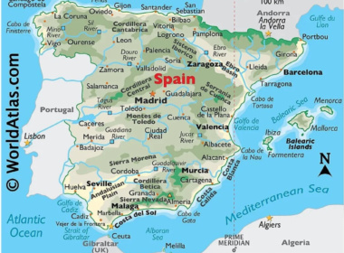 آشنایی با نقشه اسپانیا و موقعیت جغرافیایی آن