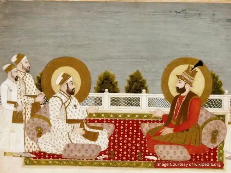 نگاره‌ای از دیدار نادرشاه افشار با یکی از پادشاهان مغولی