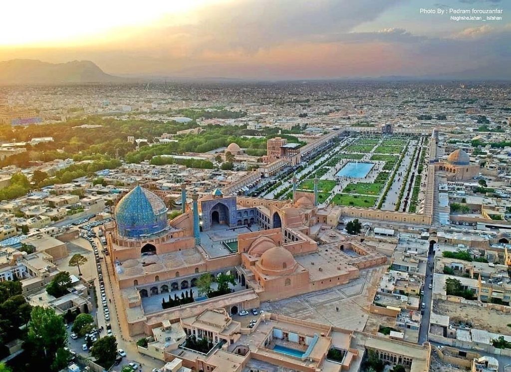 An example of Iranian squares: aerial view of Naqsh-e Jahan square in Isfahan