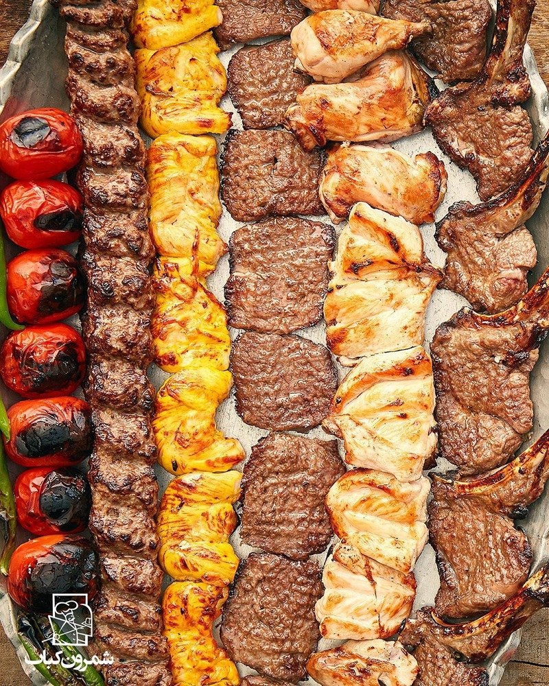 Various types of Kebabs in an Iranian Restaurant