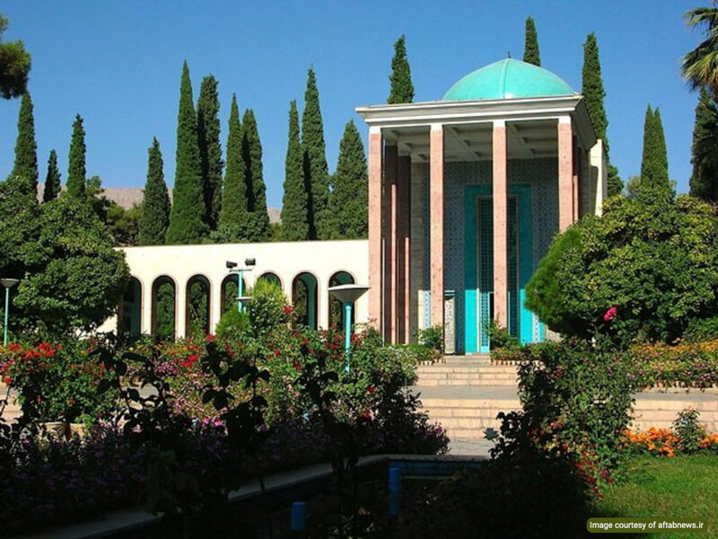 Saadi's tomb inside the garden