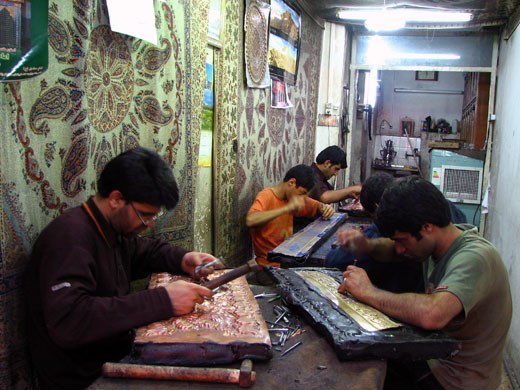 Craftsmen in Esfahan Bazaar