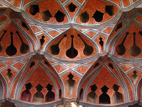 Ceiling of Aliqapou Palace in Esfahan