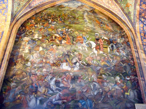 mural painting chehel sotun palace of Esfahan