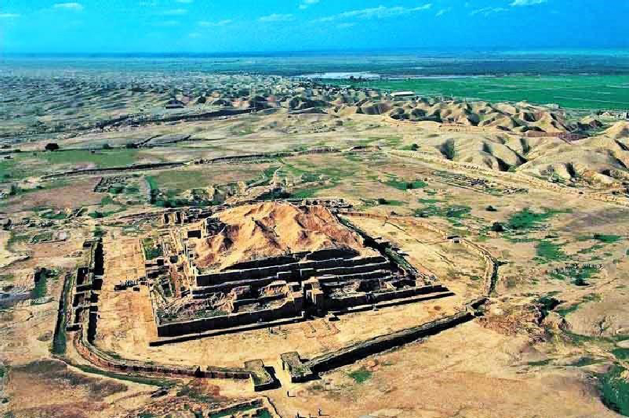 Aerial view of Chogha Zanbil Temple near ancient Susa