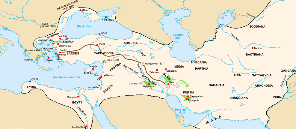 History of Achaemenians on a Map