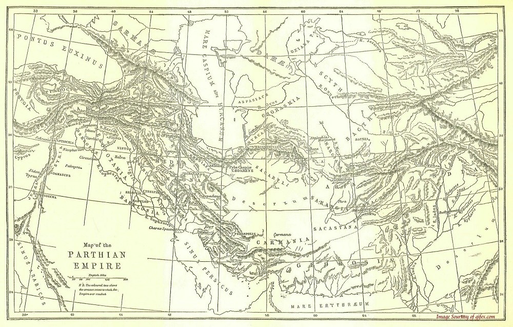 History of Parthians on Map