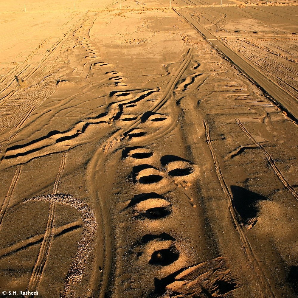 Aerial view of The Persian Qanat excavation site