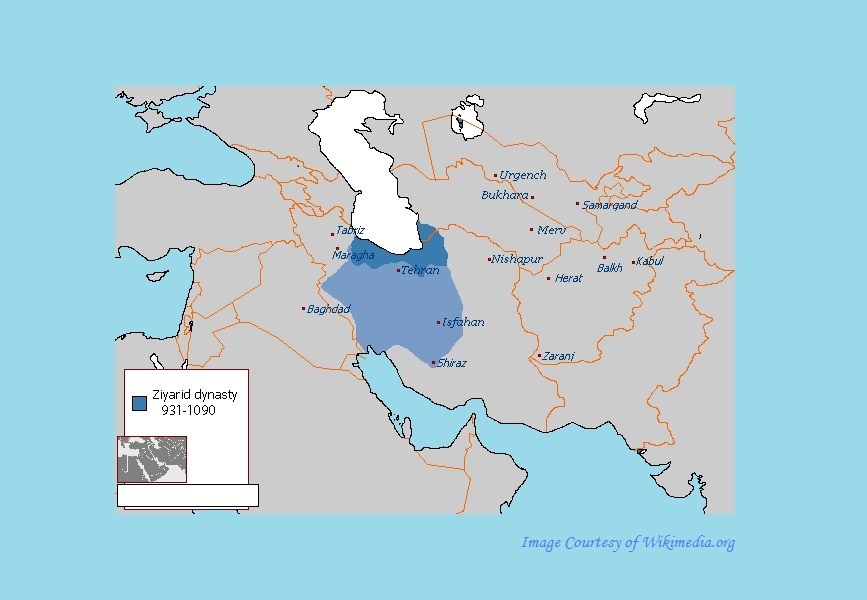Map of the History of Ziyarids