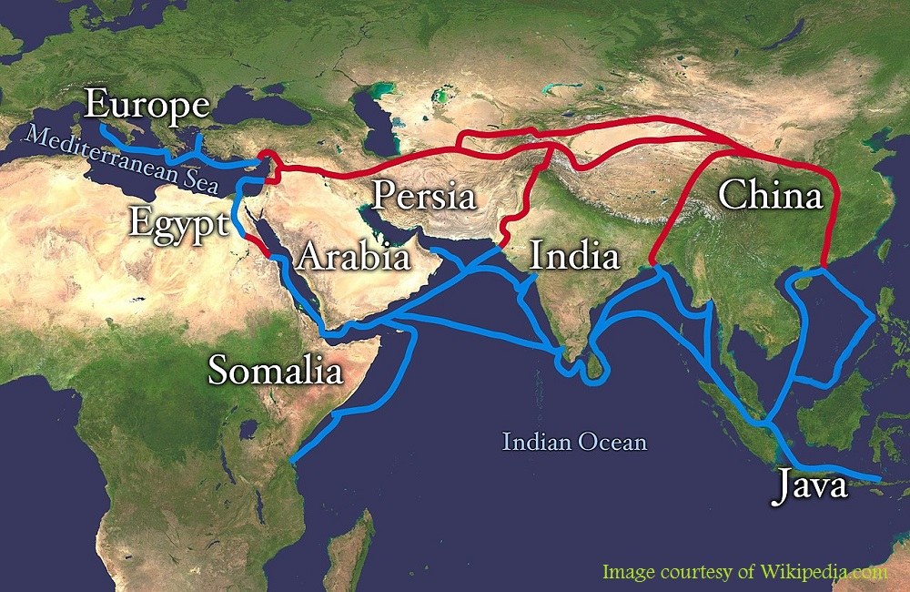 Silk Road Map through Iran