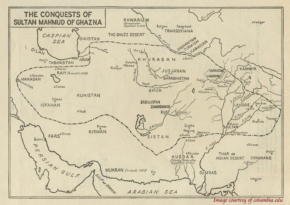 History of Ghaznavids - Map