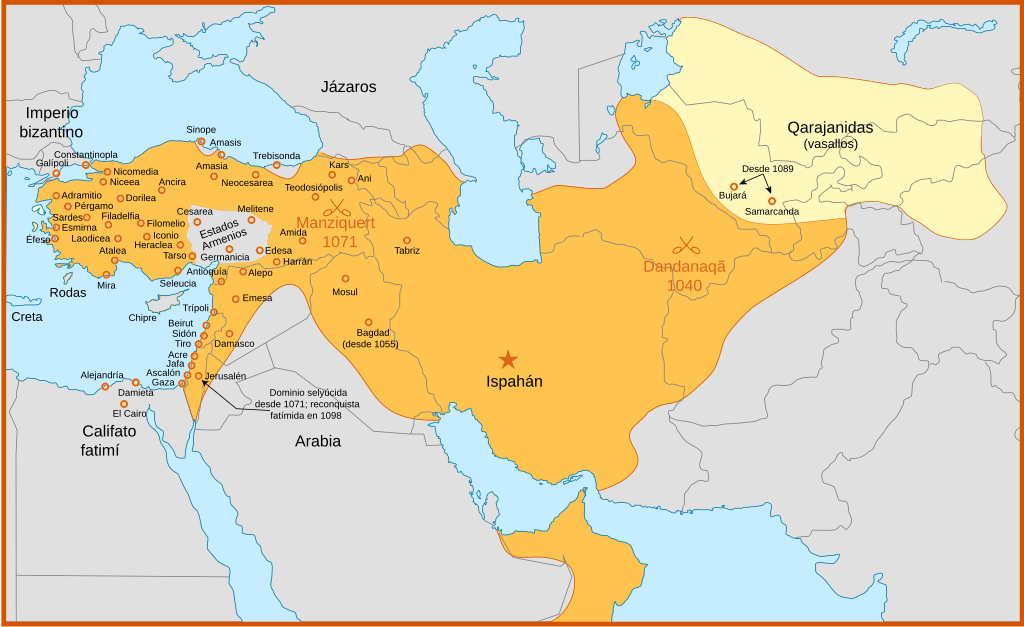 History of Seljuks on a map