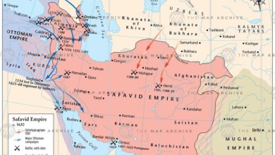 Map Showing the History of Safavids