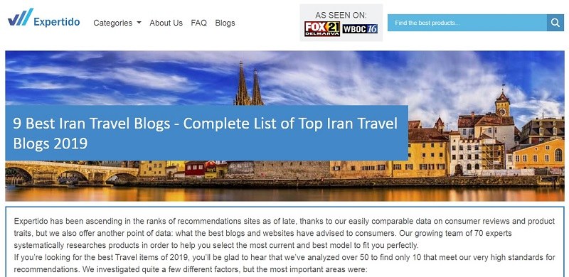 Best Iran Travel Blog Featured by Expertido
