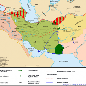 History of Qajars on a Map