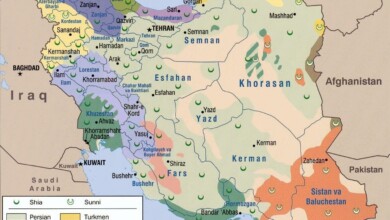 Map of Iran during the History of Pahlavis