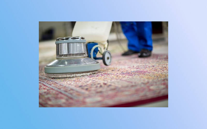 washing carpets in a workshop