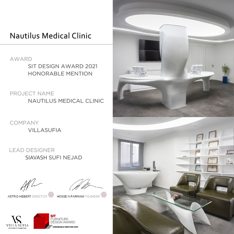 Sit Design Awards for Siavash Sufinejad’s Nautilus Medical clinic