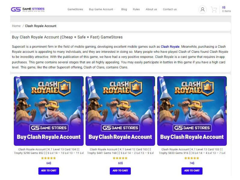 Buy Clash Royale Account