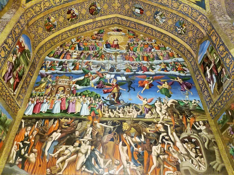 The painting of the heavenly and the infernal people of Vank Cathedral