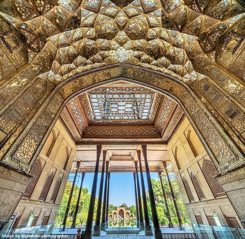 The porch of the Chehel Sotoon Palace in Isfahan