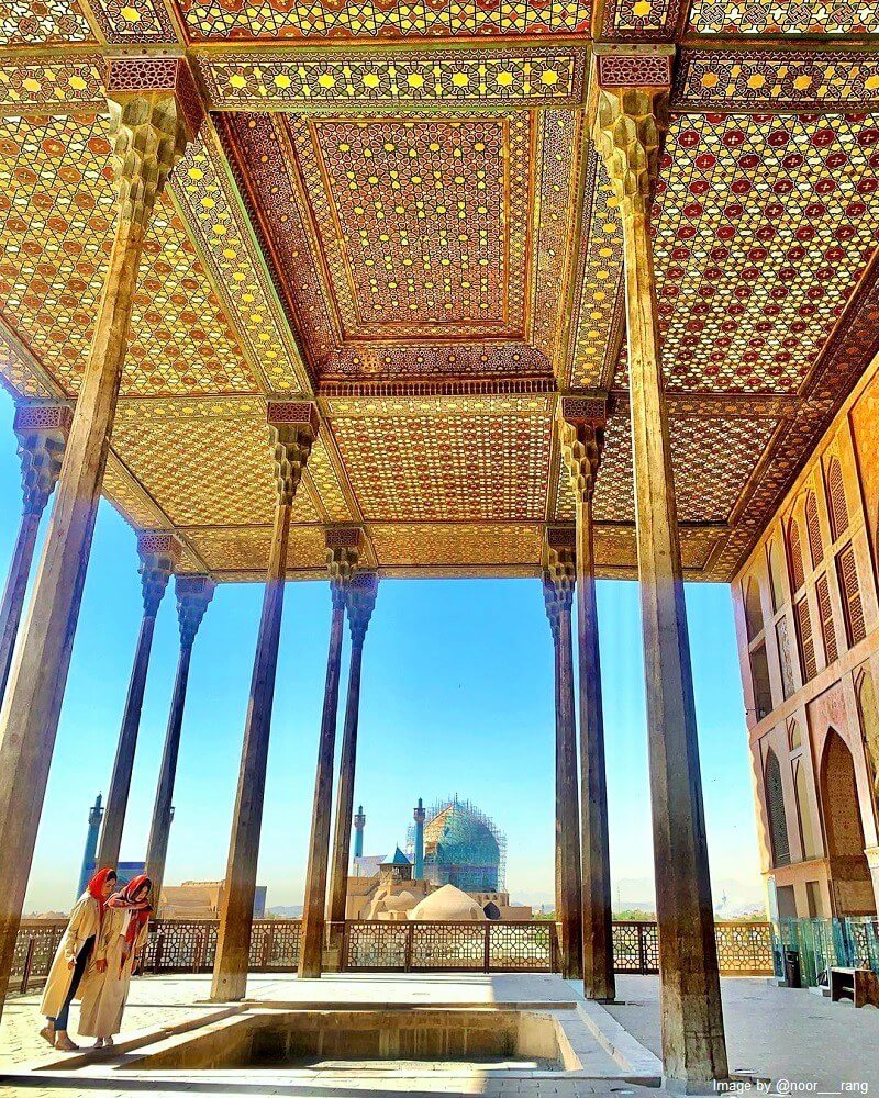 The pillared porch of Aali Qapu Palace