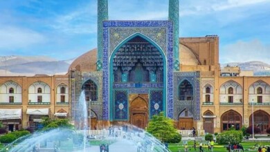 View of Isfahan Abbasi Great Mosque from Naqsh Jahan Square