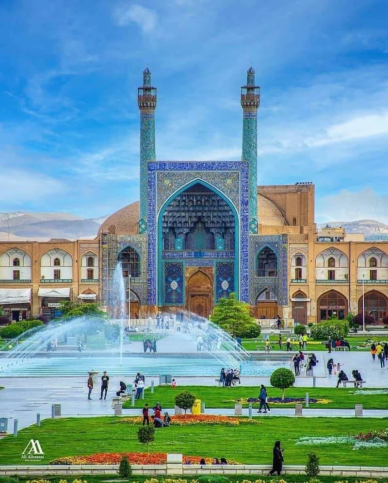 View of Isfahan Abbasi Great Mosque from Naqsh Jahan Square