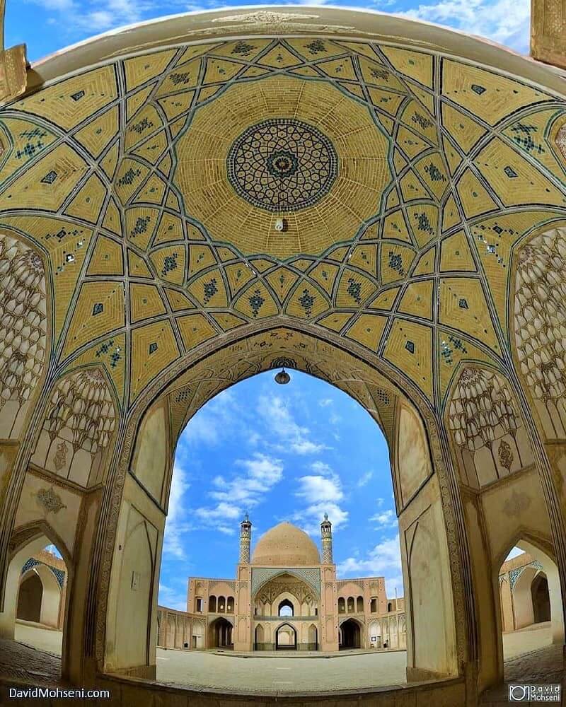 Decorations of the Agha Bozorg Madrasah Entrance in Kashan