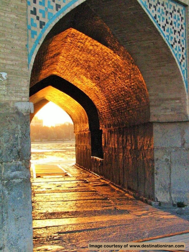 View of a span in Shahi Bridge of Isfahan