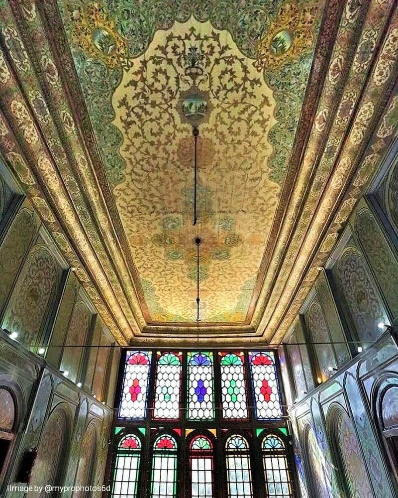 The wooden ceiling in Narenjestan-e Qavam mansion