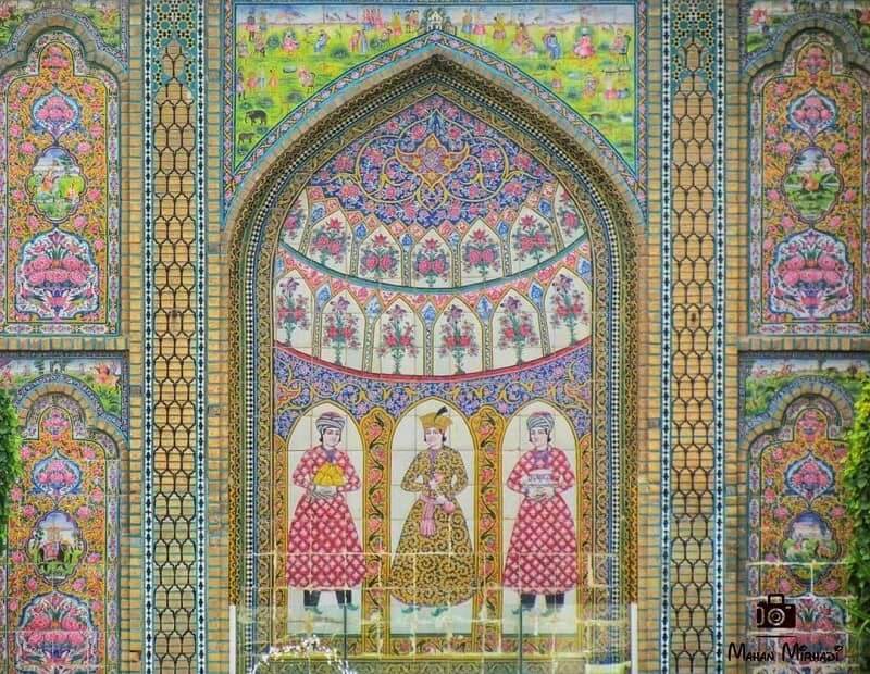 Tilework on the walls of Narenjestan-e Qavam Mansion