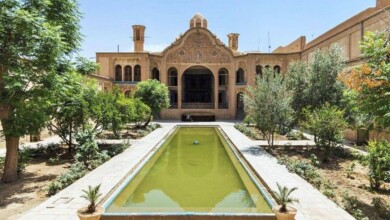 The courtyard of Borujerdi Historical House in Kashan