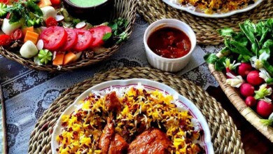 A dish of Zereshk polo ba morgh