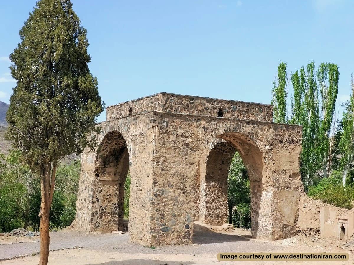 View of Natanz fire temple in the gardens