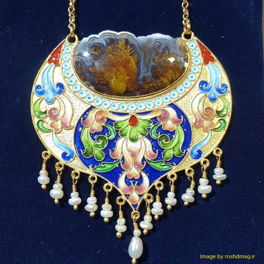 Ornamented vitreous enamel, an Iranian handicraft